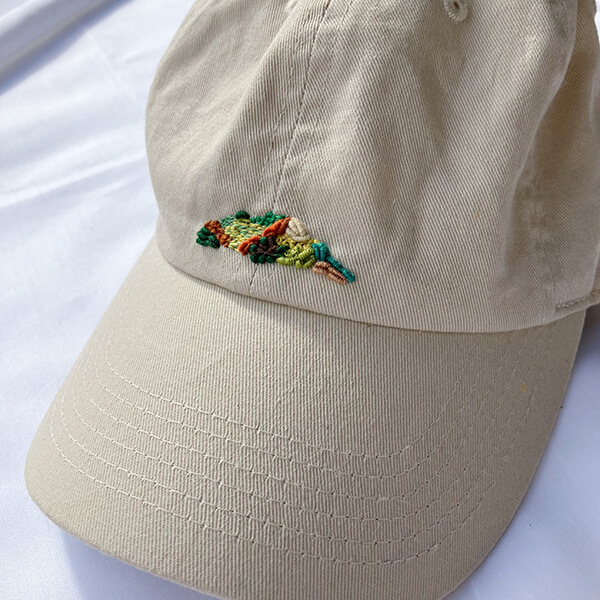 しまなみのキャップの刺繍